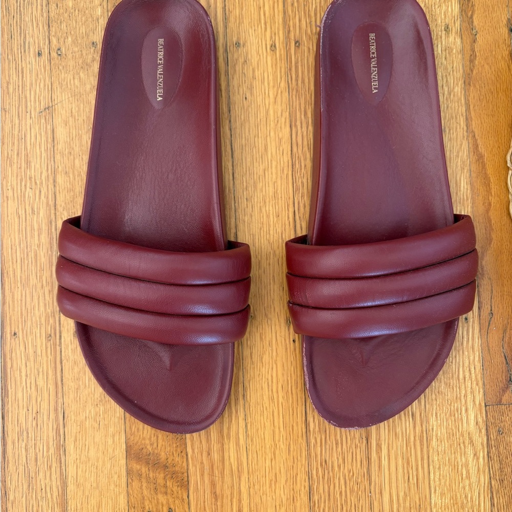 Beatrice Valenzuela Burgundy Sandals